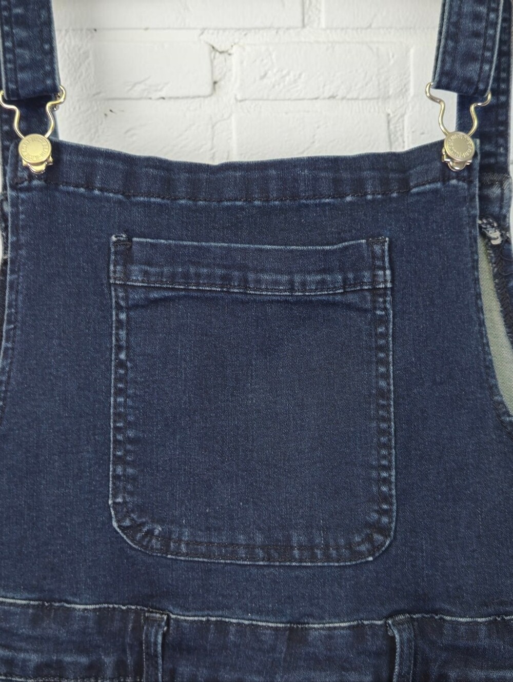 Judy Blue Overall Cut Off Jean Short Dark Stretch Denim Women's Size Large - Picture 6 of 15